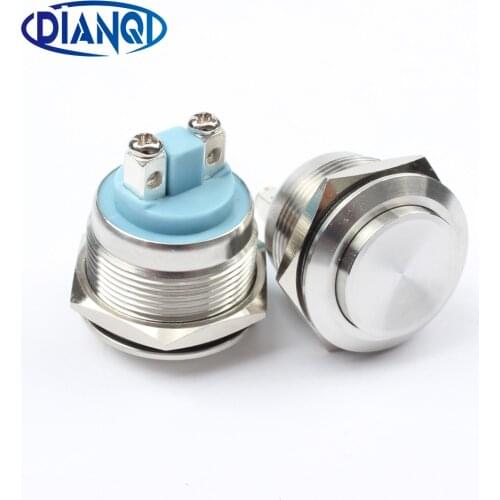 22mm metal push button waterproof stainless steel switch press button 1NO high round head momentary 22GT.F.L