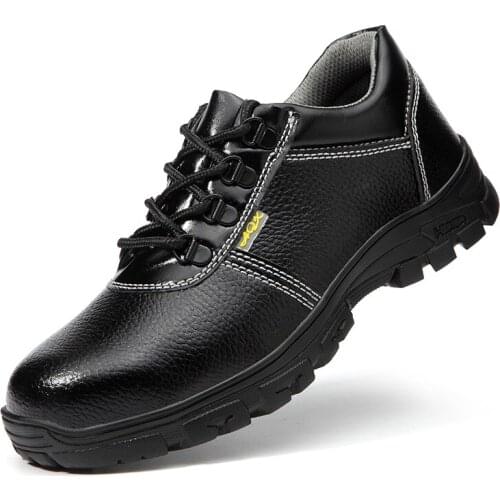 Big size mens casual safety shoes steel toe covers shoe natural leather security working boots zapatos de seguridad protection