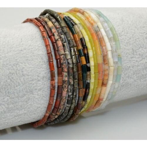 Natural Stone / Jasper / Jade / Agate Small Tube Beads 2mmx4mm