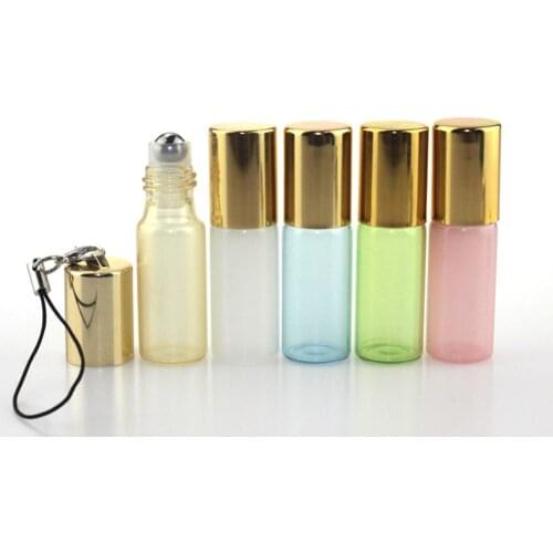 New 5ml Roll On Glass Bottles Pearl Color Fragrance Perfume Essential Oil Bottles With Stainless Steel Ball Roller free shipping