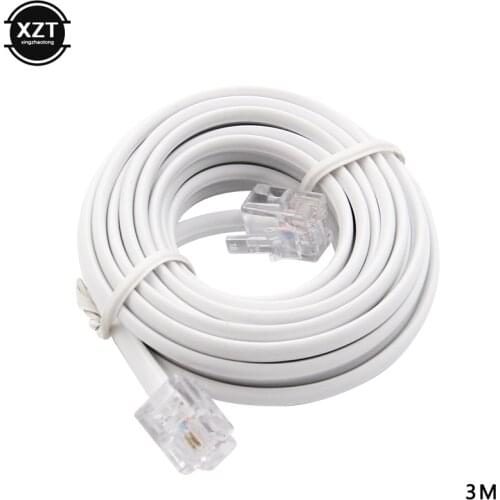 RJ11 6P2C Modular Plug Telephone Fax Phone Cables Extension Cable Wire 30ft RJ11 Male to Male Plug Telephone cable 3M/6M/9M/12M