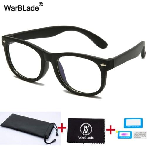 Square Anti blue Light Kids Glasses Silicone Soft Children Optical Frame Eyewears Boys Girls Computer Clear Blocking Eyeglasses