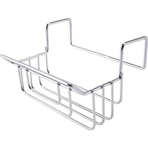 Kitchen Sink Organizer Stainless Steel Hanging Sponge Holder Towel Rack Sink Drainer Basket Cleaning Tool Storage Organizer
