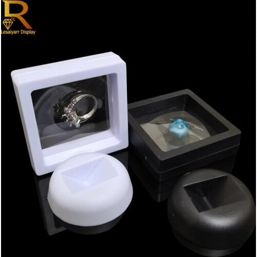 Transparent Film Jewelry Packing Box Suspended Ring Earrings Display Stand Holder Coin Collection Gems Storage PET Membrane Case