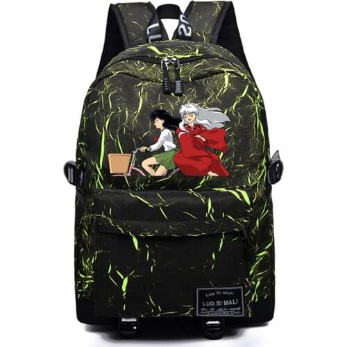 Anime Inuyasha Schoolbag Teenger Backpack Casual Unisex Packsack High Quality Mochila Student Travel Laptop Bag