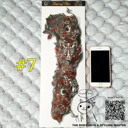 SHNAPIGN "The Aliens"Full Sleeve Arm Temporary Body Art, Flash Tattoo Stickers 48*17cm Waterproof Henna Tatoo Adult Sex Products