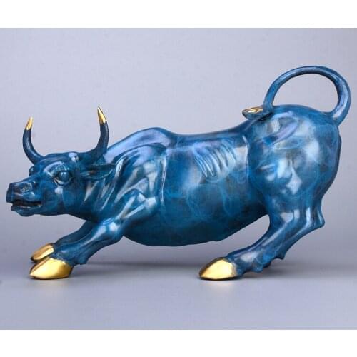 Special Offer # home business protective- Talisman House Protection Money Drawing Charging Bull color brass statue