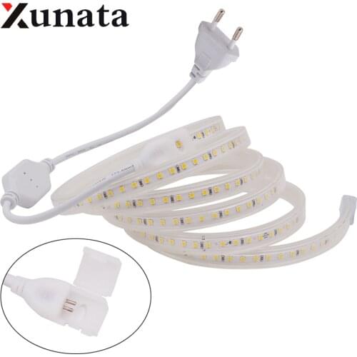 2835 LED Strip 220V Waterproof IP67 120LEDs/m Flexible Ribbon Tape LED Light Lamp Home Decoracion Cool White Natural White