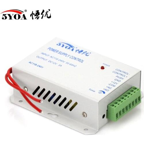 Access Control Power Supplier Transformer DC 12V 3A Door system Switch AC 110~240V Delay time max 15s High Quality Control
