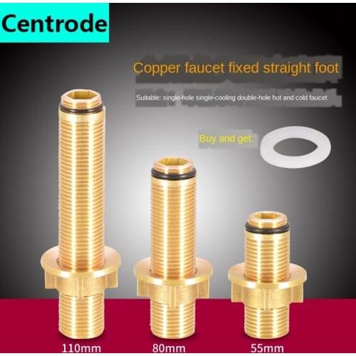 Faucet Lengthened All Copper Fixing Parts Double Hole Basin Cold and Hot Fastening Screws High Feet 1/2 IN Nut Accessories