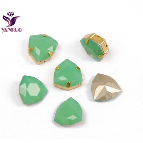 YANRUO 4706 Trilliant Pacific Opal Sewing Rhinestones Glass K9 Fancy Diamond Jewelry Stones Accessories For Clothes