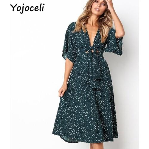 Летние платья в горошек Yojoceli China At AliExpress