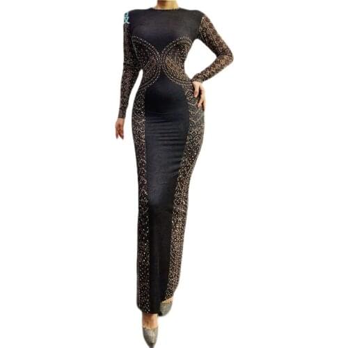 Anniversary evening dress host party long dresses singer club dj stage show wear