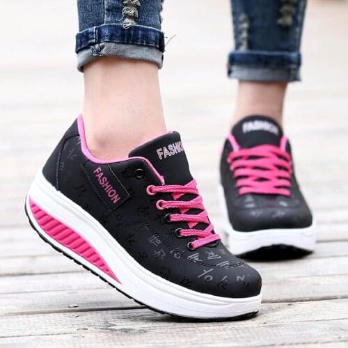 Wedges sneakers women platform shoes woman 2021 Pu leather casual shoes woman lace-up waterproof women sneakers tenis feminino