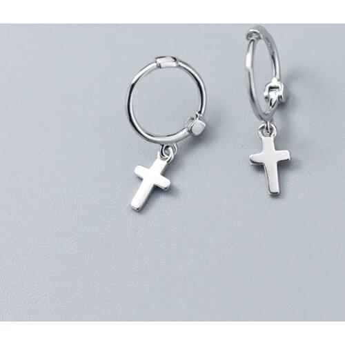 Fashion 925 Sterling Silver Small Cross Stud Earrings For Women Elegant Party Jewelry Accessories EH230