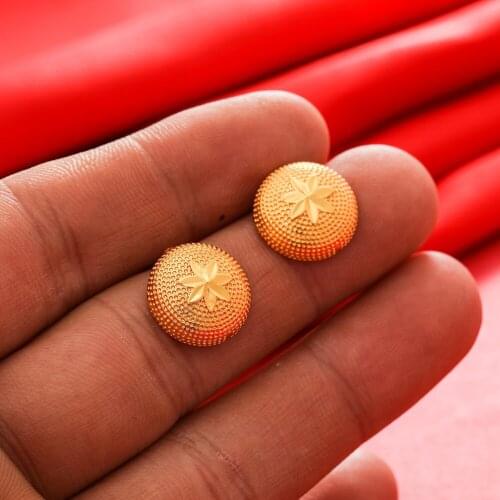 Dubai Gold Color Earrings 24K For Women Wedding Jewelry Womens Earrings For Girls Bridal Wife Gifts African Dubai French