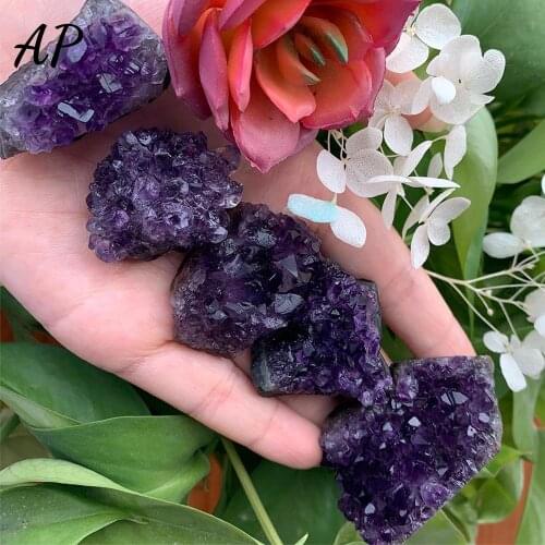 1PC Natural Quartz Raw Amethyst Cluster Specimen Purple Crystal Healing Stones Dream Home Decoration
