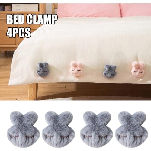 4pcs Plush Cartoon Quilt Fixer Clip Cotton Glitches-free Prevent Bunching And Shifting Safety Bed Sheet Fasteners Прищепки