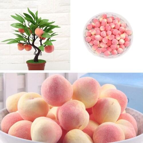 50pcs Artificial Mini Peaches Plastic Fruit House Vegetables Pretty Christmas Kitchen Wedding Happy Decoration Foam Berries