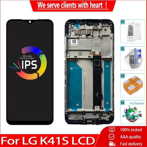 6.55" Original LCD For LG K41S LM-K410 LMK410EMW LCD Display Touch Screen With Frame Digitizer Panel Assembly Replacement Parts