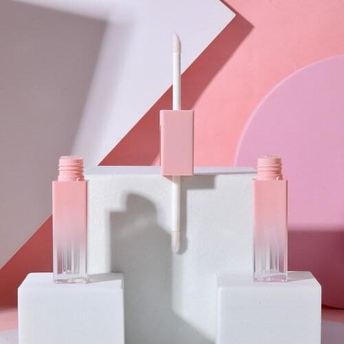 6ml Gradient Double Side Square Lip Gloss Tube Empty Lip Glaze Wand Tube Eyeliner Refillable Lipstick Eyeshadow Brush Bottle