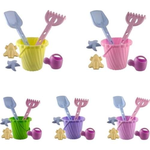 6Pcs Kid Bucket Shovel Rake Sprinkler Mold Summer Outdoor Beach Water Sand Play Toy Set Children Gift