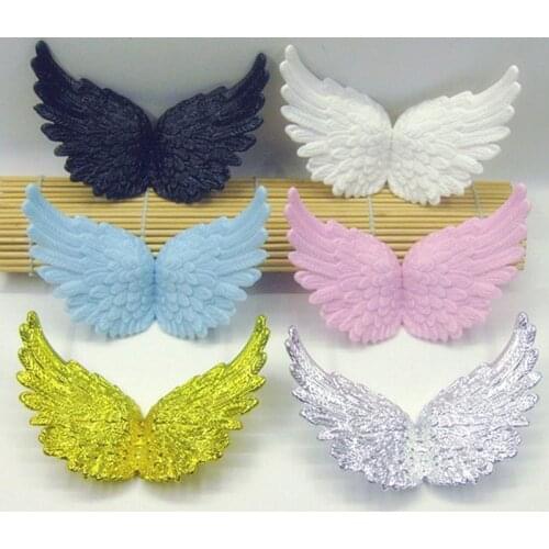 6pcs/lot Gold/White/Pink Angel Wings Craft Christmas Ornament Backpack Diy Cake Decoration Plastic Plated Small Wing 10*7cm