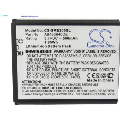 Cameron Sino Battery AB483640CC, AB483640DE, AB483640DU for Samsung E200 Eco, SCH-S259, SGH-E200, SGH-E208, SGH-J150
