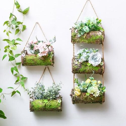 American Wooden Wall Hanging Flower Stand Kindergarten Outdoor Landscape Furnishings Crafts Courtyard Garden Layout Decoration