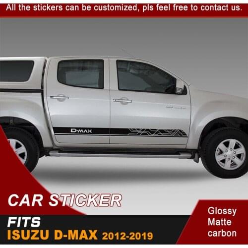 Car decals 2 Pieces side door d-max stripe graphic Vinyl car sticker for isuzu d-max 2012-2018 CABINE CREW 4X4 2017 XRUNER