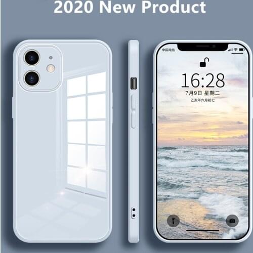 Liquid Glass Case For iPhone 12 11 Pro X XS Max XR SE2 7 8 Plus Scratch-Resistant Anti-Fall Colorful Back Cover Protective Case