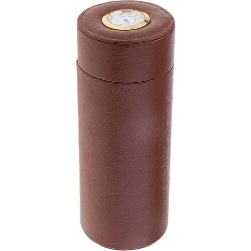 Spanish Cedarwood Travel Tube 6-8 Cigar Humidor / Case Covered in PU Leather Storage Tube Convenient size lasting moisture