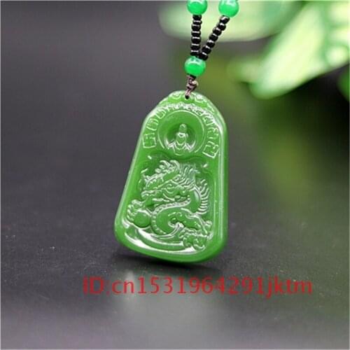 Dragon Women Hand Chinese Men Natural for Jewelry Jadeite Charm Amulet Carved Pendant Jade Necklace Fashion Green Gifts