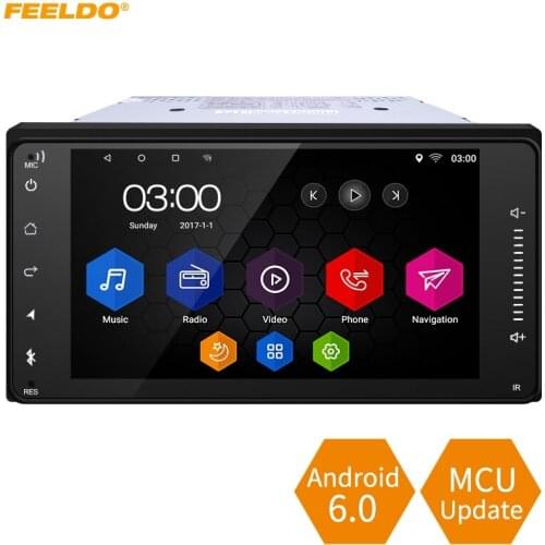 FEELDO 7" Short Case Android 6.0 Car Media Player With GPS Navi Radio For Toyota Universal Land Cruiser/Prado/Fortuner/Camry