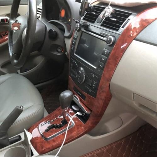 Peach Wood Steering Wheel Window AC Shift Decorated Frame For Toyota Corolla 2007 08 09 10 11 12 13 CAA266B