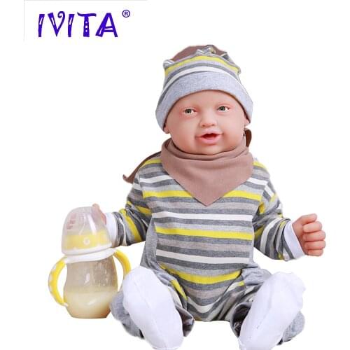 IVITA WB1513 59cm 5210g Real Soft Full Silicone Reborn Bebe Baby Boy Eyes Opened Doll Newborn Alive Laughing Babies Toy for Kids