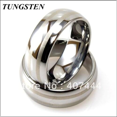 New Arrival 8MM Tungsten Tungsten Ring with Dual Laser Lines Design Wholesale 10 pieces /lot Free Shipping