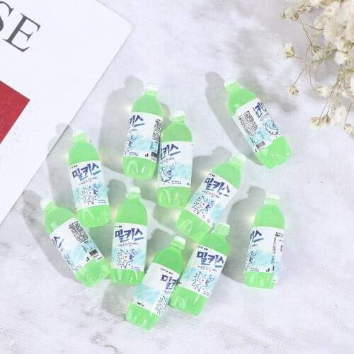 10Pcs 1:12 1:6 Dollhouse Miniature Green Drink Bottles Dolls Kitchen Accessories 3*1.2cm