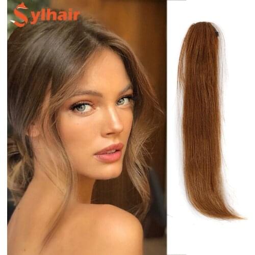 Sylhair Fashion Dragon Beard Long Clip In on Front Hair Bang Side Fringe Hair Extension Real Natural Synthetic Bangs Hair Piece
