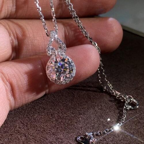 Fashion Silver Color Necklace Double Layer Chain Zircon Lucky Pendants Necklaces For Women Valentines Day Gift