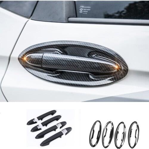 Handle stickers carbon fiber Door handle Cover Trim stickers car accessories For Honda Jazz Fit GK5 2014 2015 2016 2017 2018