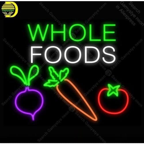 Whole Foods Neon Sign neon bulb Sign Glass Tube Hotel neon lights Recreationfood Room Beer Iconic Sign Advertise personalized