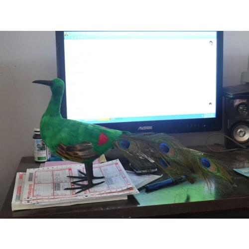 New simulaiton peacock toy polyethylene & furs green peacock doll gift about 40cm 2281