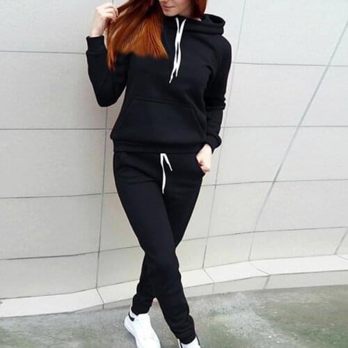 New Autumn Long Sleeve Sportswear Outfits Fashion Casual Hoodies Top And Sweatpants Two Piece Sets For Women Size S-5Xl