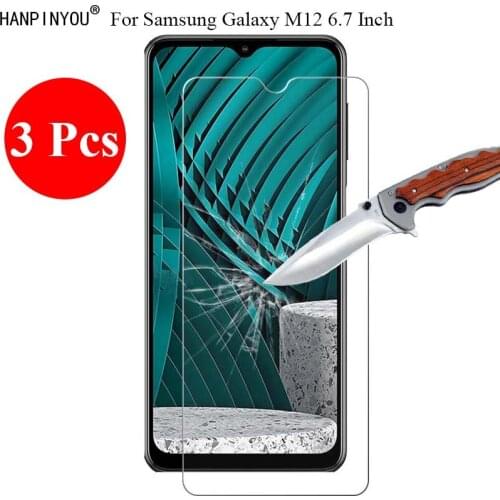 3 Pcs/Lot New 9H 2.5D Tempered Glass Screen Protector For Samsung Galaxy M12 6.7" Protective Film + Clean Tools