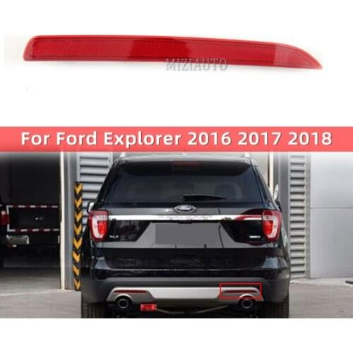 MIZIAUTO Rear Bumper Reflector Light For Ford Explorer 2016 2017 2018 Tail Light fog lamp without bulb red car parts replacement