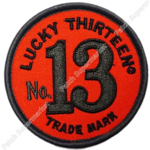 2.5" LUCKY THIRTEEN 13 CREW MOTORCYCLE HOT ROD PUNK BIKER PATCH punk rockabilly applique Embroidered iron on patch