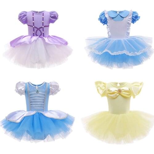 Girls Cinderella Sofia Belle Ariel Dress Up Costume Kids Summer Tutu Ballet Dance Dress Child Halloween Cosplay Princess Dresses
