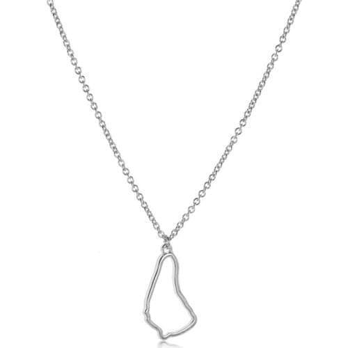 Gift Outline Country North America Caribbean Barbados Beard Island State geography hollow city Hometown chain Necklace Jewelry
