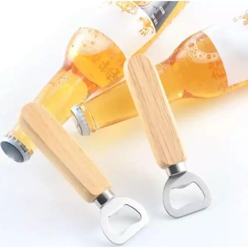 Portable Beer Bottle Opener Wood Handle Beverage Bottle Opener Wedding Party Festival Household Resturant Kitchen Gadget Tools